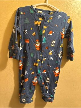 Next Direct Navy Blue Holiday Print Baby One-Piece